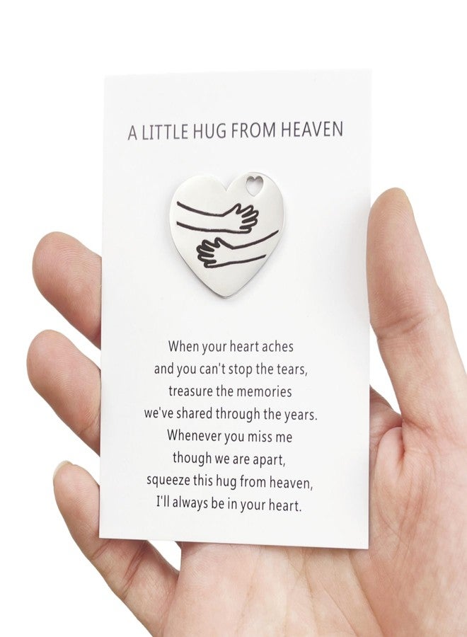 Dorla Cool Pocket Hug Token Hug from Heaven Always with You Keychain Memorial Gift for Loss of Mom Dad Son Daughter Husband Wife Grandpa Grandma Brother Sister, Sympathy Condolence Gifts (Silver) - Image 2